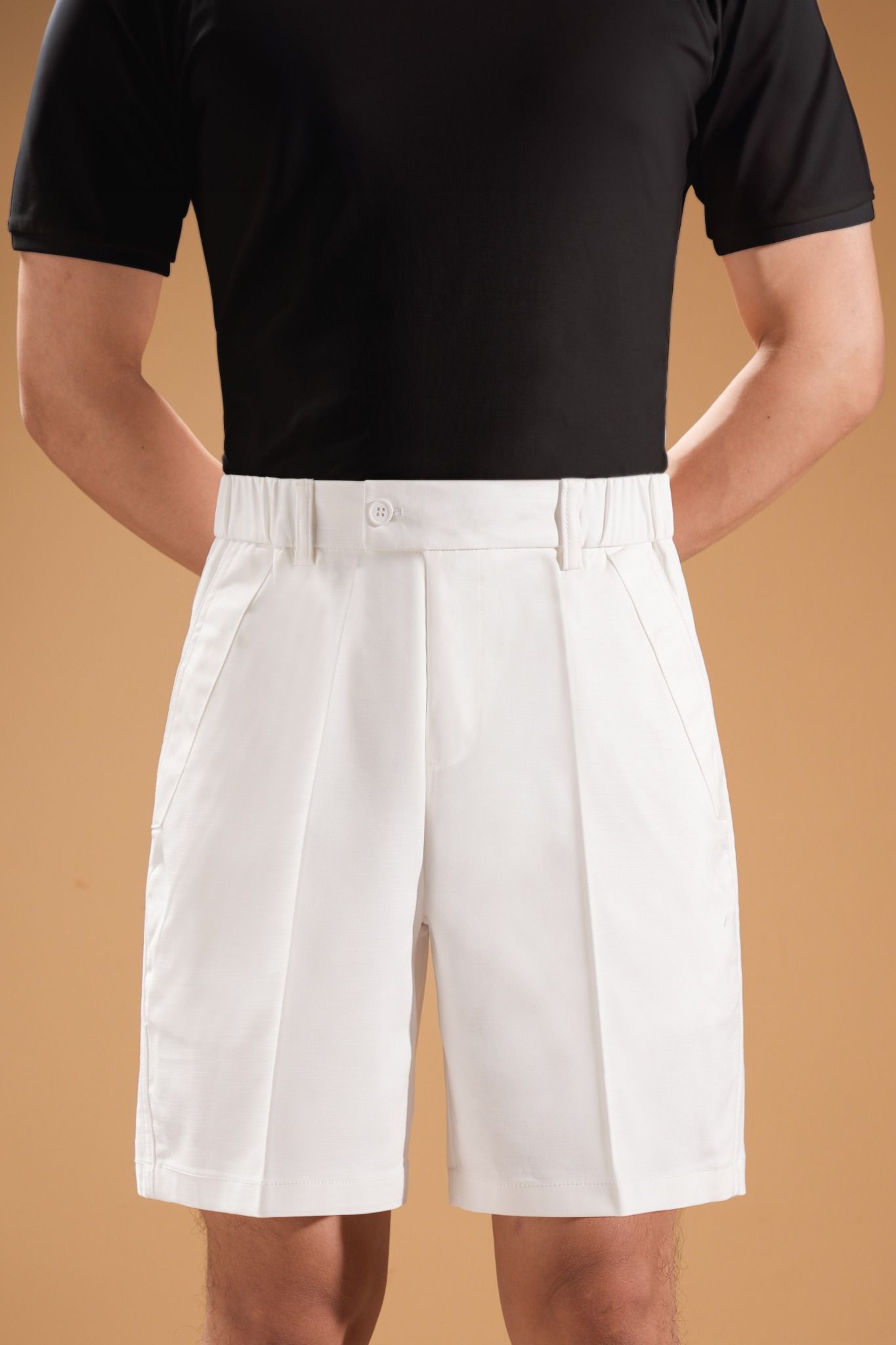 Quần ngố màu trắng trơn Adam Store – QNC007T